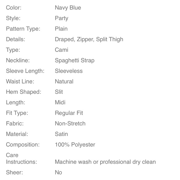 D&M Split Thigh Cowl Neck Satin Midi Cami Dress Size M NWT - Picture 6 of 6